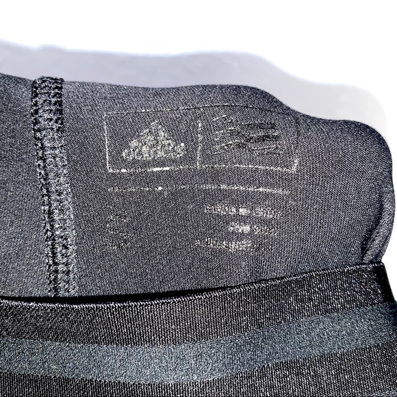 Adidas Geometric Black Jacquard Print Leggings - Picture 4 of 4